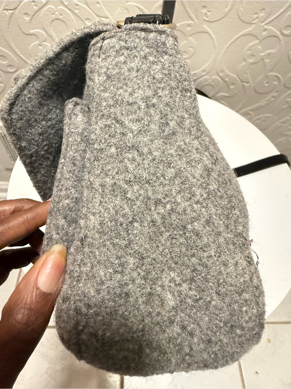 Kate Spade Raleigh Walker Park Gray Wool Crossbody Shoulder Bag - Picture 4 of 11